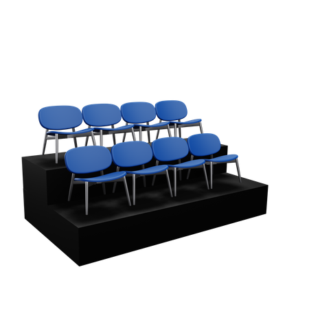 Football Spectator Seating  3D Icon