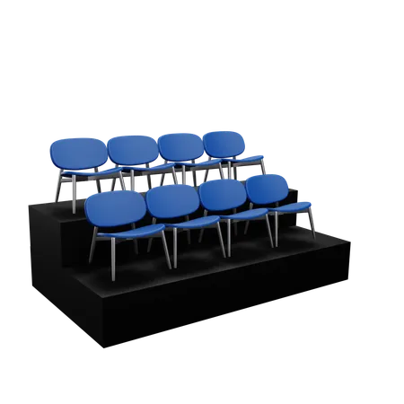 Football Spectator Seating  3D Icon