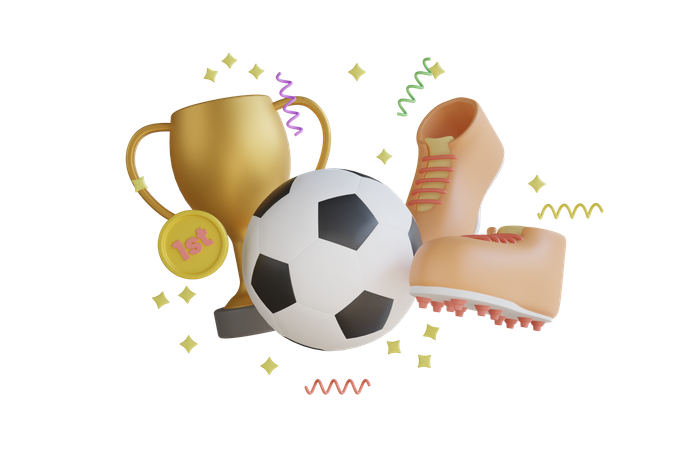 Football Trophy  3D Illustration