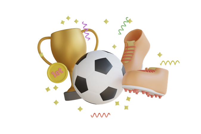 Football Trophy 3D Illustration