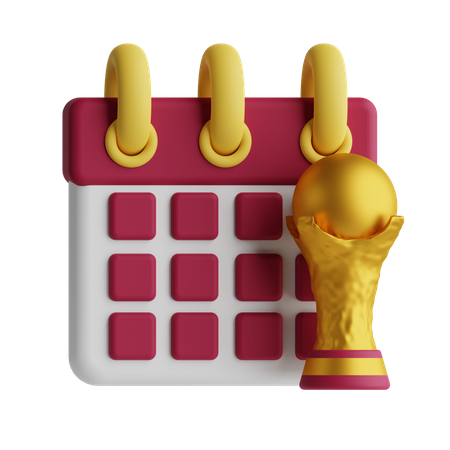Football Trophy Calendar  3D Icon