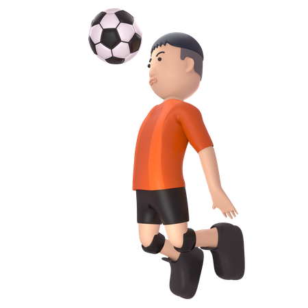 Footballer playing in match 3D Illustration
