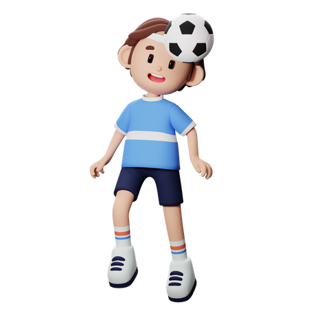 Footballspieler macht Überkopfpose  3D Illustration