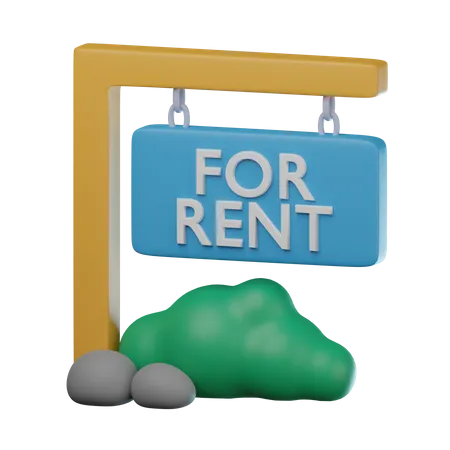 For Rent Board  3D Icon