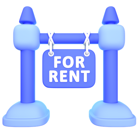 For Rent Board  3D Icon