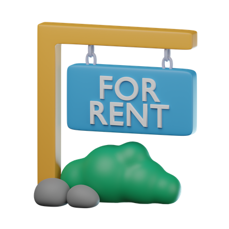 For Rent Board 3D Icon
