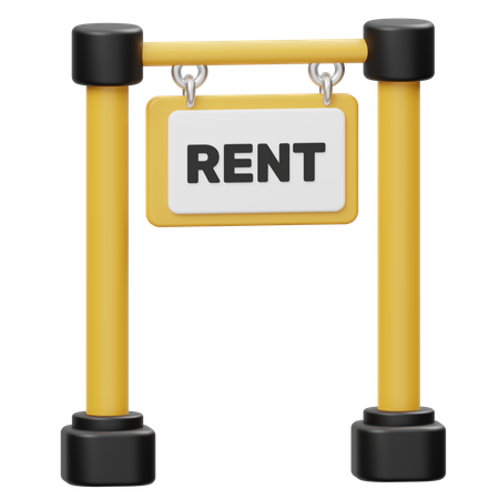 For Rent Signboard  3D Icon
