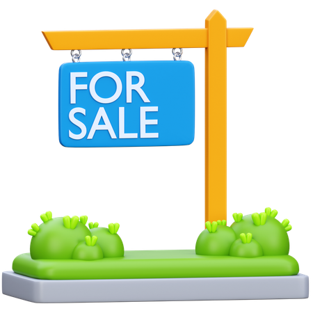 For Sale Signboard  3D Icon
