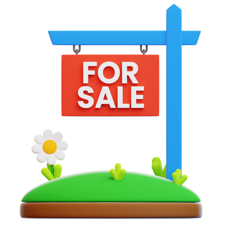 For Sale Signboard  3D Icon
