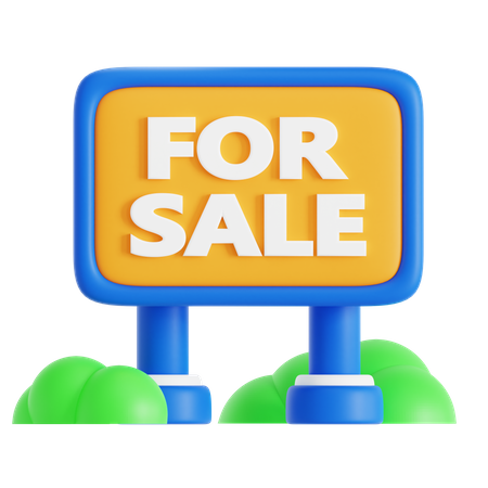 For Sale Signboard  3D Icon