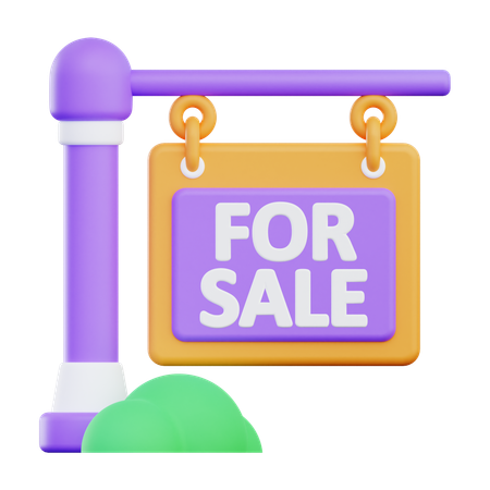 For Sale Signboard  3D Icon