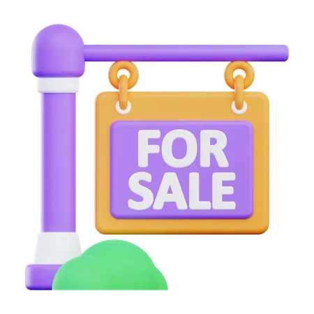 For Sale Signboard  3D Icon