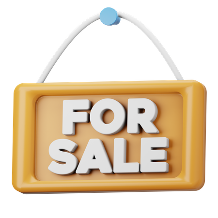 For Sale Signboard 3D Icon