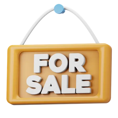 For Sale Signboard 3D Icon