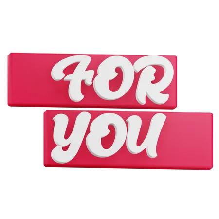 3 D For You Text Icon Icon With Transparent Background 3D Icon