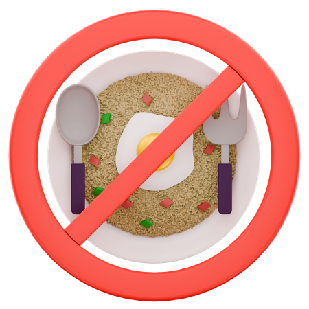 Forbidden Eating During Fasting Ramadan Celebration  3D Icon