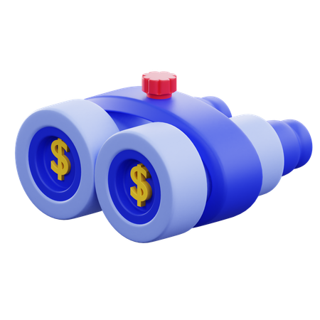 Forecast Investment Through Binoculars  3D Icon