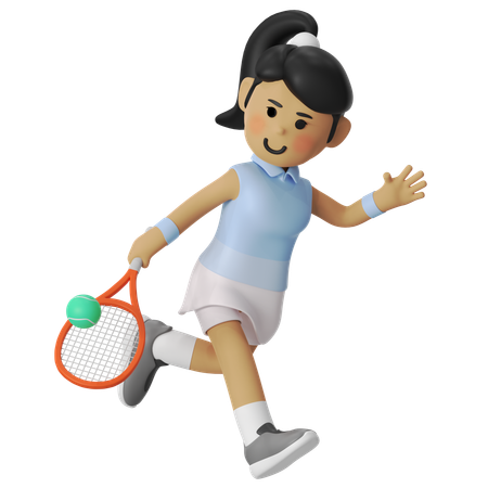 Jogadora de tênis de forehand  3D Illustration