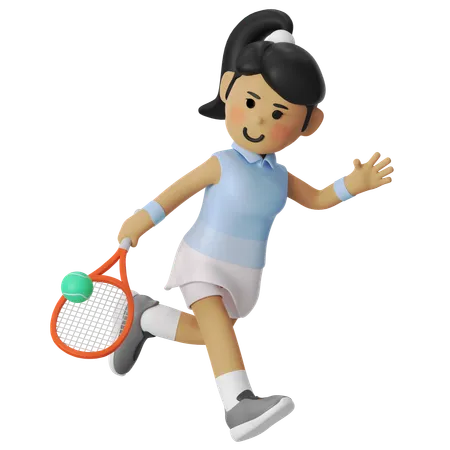 Jogadora de tênis de forehand  3D Illustration