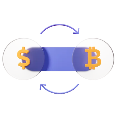 Bitcoin Crypto Transfer Dollar Blockchain 3D Illustration