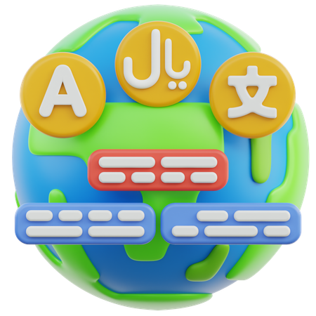 外国語  3D Icon