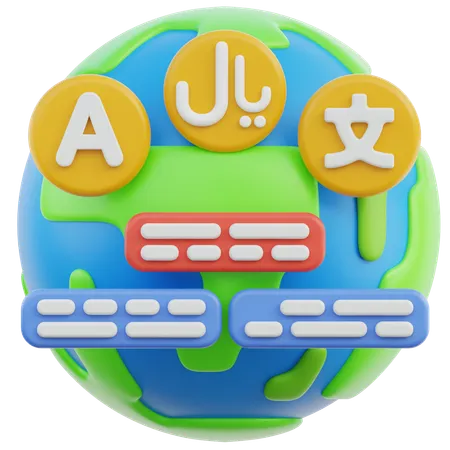 外国語  3D Icon