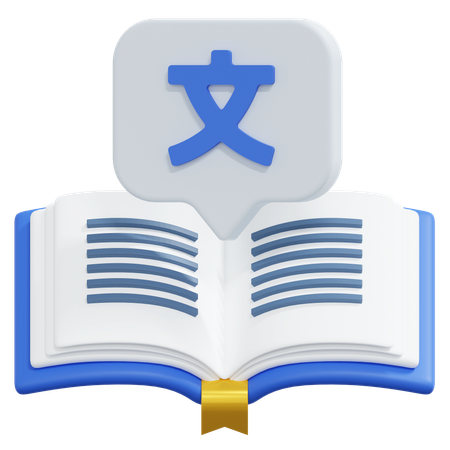 Foreign Language Book  3D Icon