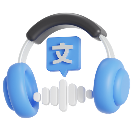 Foreign language listening  3D Icon