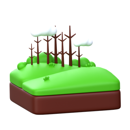 Forest Field  3D Icon