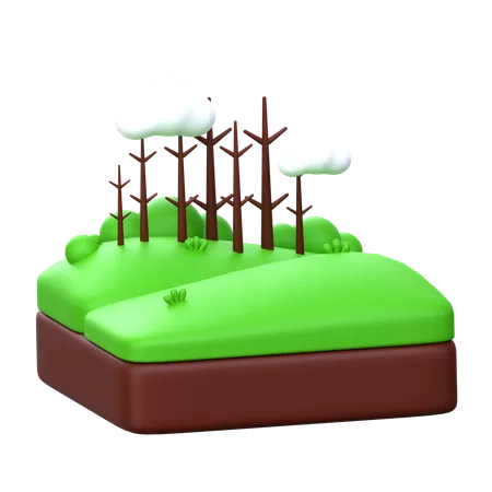 Forest Field  3D Icon