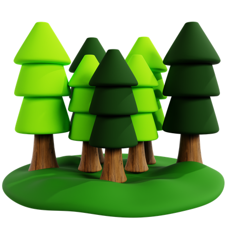 Forest Trees Illustration  3D Icon