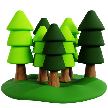 Illustration d'arbres forestiers  3D Icon