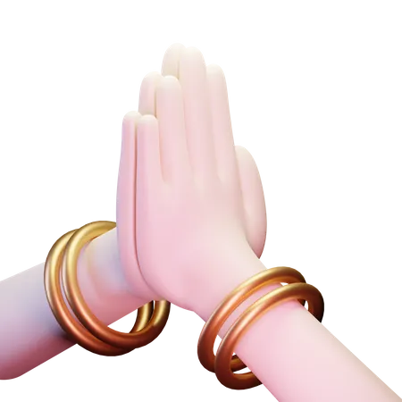Forgive Hand Gesture 3 D Render Design Element Suitable For Eid Al Fitr Theme 3D Illustration