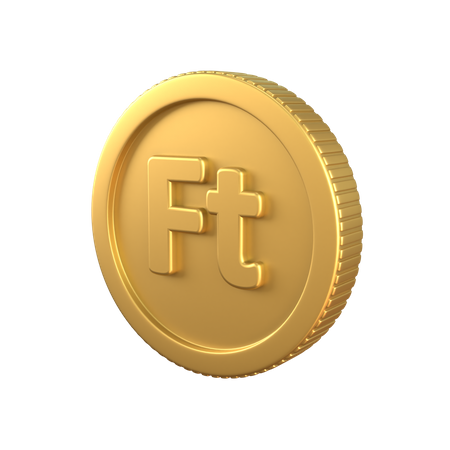 Forint Gold Coin 3D Illustration
