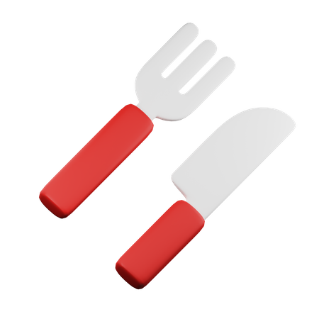 Fork And Knife 3D Illustration