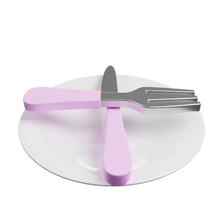 3 D Illustration Of Sign Language With Cutlery Concept Ready For The Next Menu 3D Illustration
