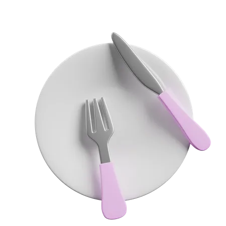 3 D Illustration Of Sign Language With Cutlery Concept Pause Or Break 3D Illustration