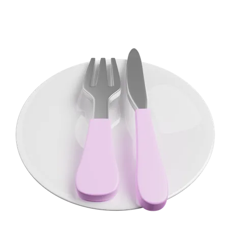 3 D Illustration Of Sign Language With Cutlery Concept Finish 3D Illustration
