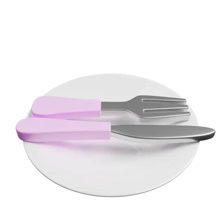 3 D Illustration Of Sign Language With Cutlery Concept Like 3D Illustration