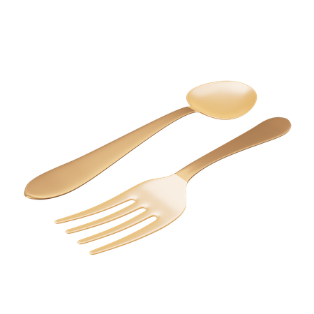 Fork and spoon  3D Icon
