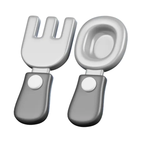 Fork and Spoon  3D Icon