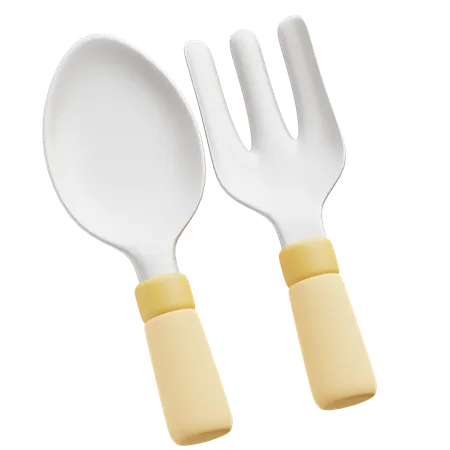 Fork and Spoon  3D Icon