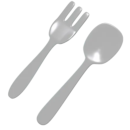 Fork And Spoon  3D Icon