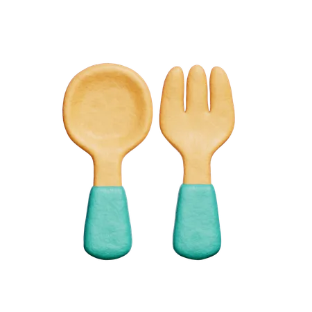 Fork and Spoon  3D Icon