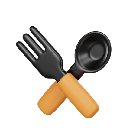 Fork And Spoon  3D Icon