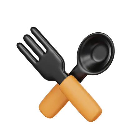 Fork And Spoon 3 D Icon 3D Icon