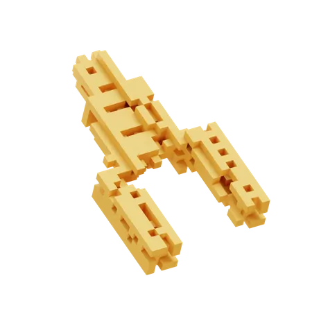 Fork Cell Fracture  3D Icon