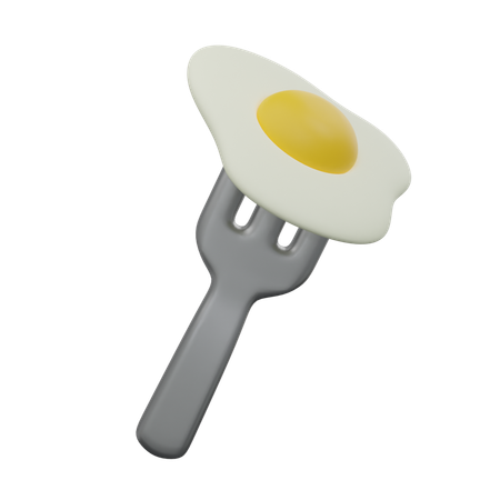 Fork Egg  3D Icon