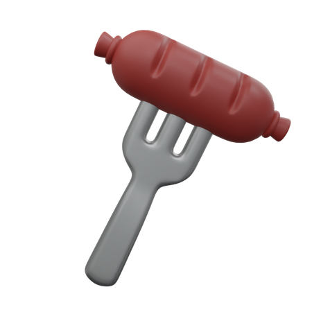 Fork Sausage  3D Icon