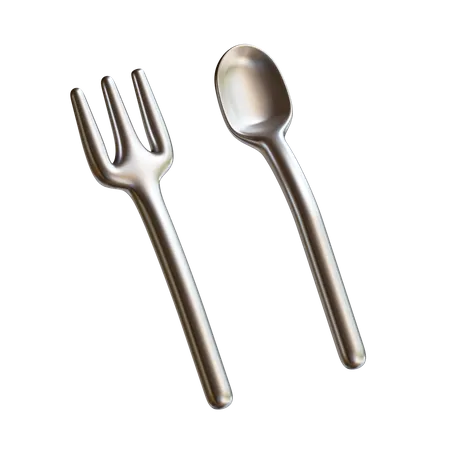 Fork & Spoon  3D Illustration